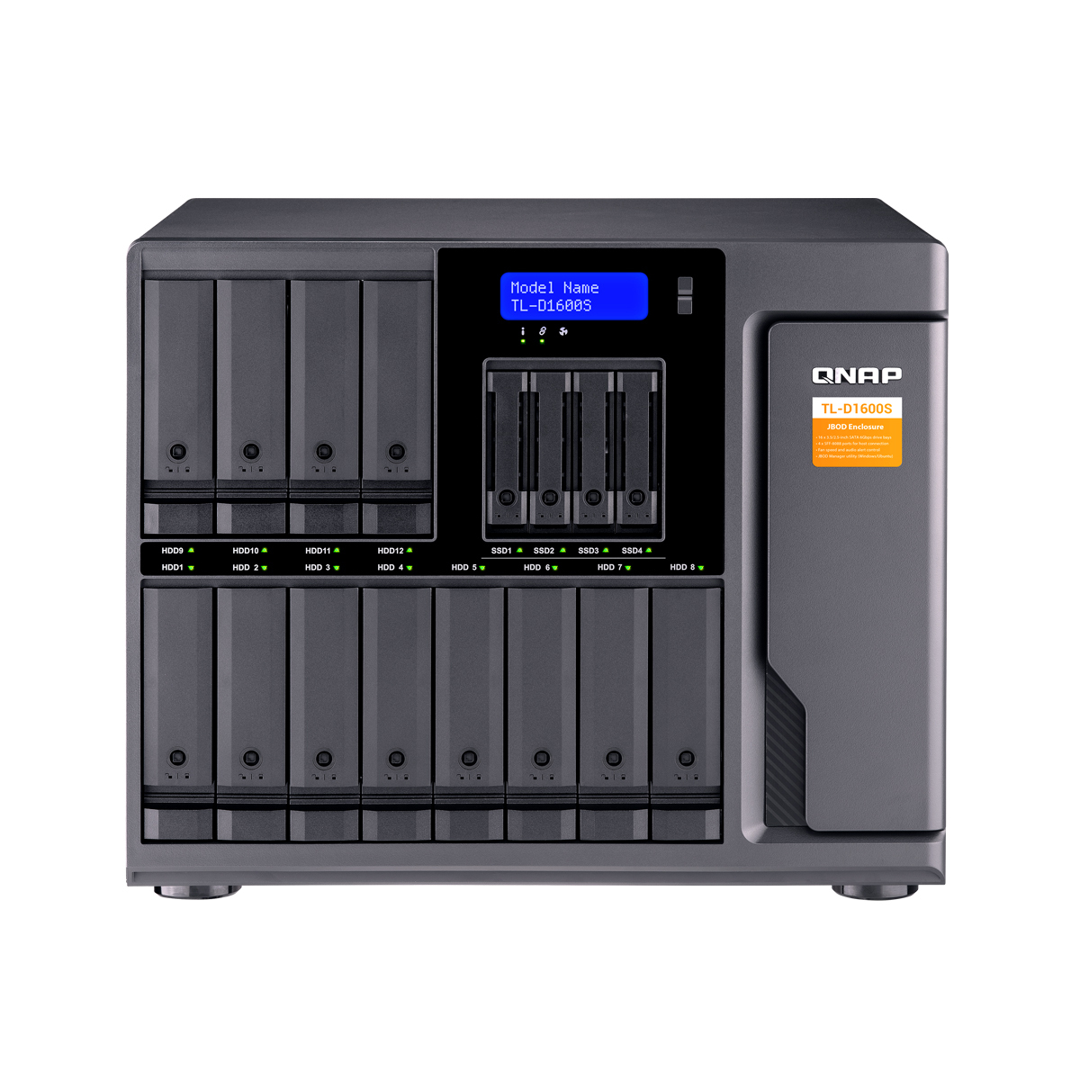 QNAP Systems TL-D1600S Erweiterungsgehäuse 16-Bay [0/12 HDD/SSD, 0/4 SSD] von QNAP