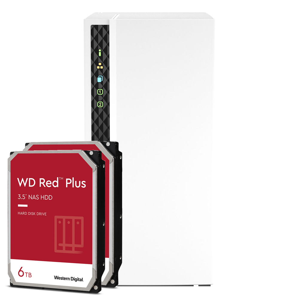 QNAP Systems TS-233 12TB WD Red Plus NAS-Bundle NAS inkl. 2x 6TB WD Red Plus 3.5 Zoll SATA Festplatte von QNAP
