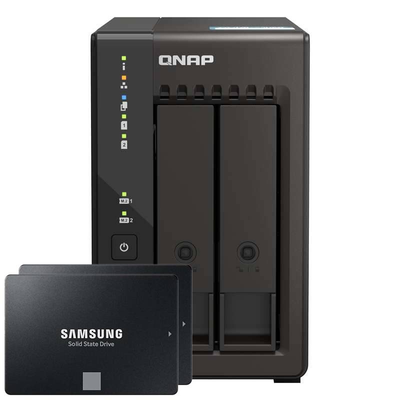 QNAP Systems TS-253E-8G 2TB 870 EVO SSD Bundle NAS inkl. 2x 1TB 870 EVO 2,5 Zoll SATA SSD von QNAP