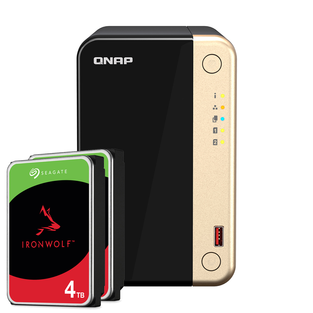 QNAP Systems TS-264-8G 8TB Seagate IronWolf NAS-Bundle NAS inkl. 2x 4TB Seagate IronWolf 3.5 Zoll SATA Festplatte von QNAP