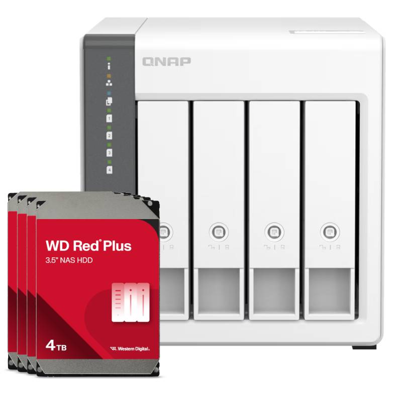 QNAP Systems TS-433-4G 16TB WD Red Plus NAS-Bundle NAS inkl. 4x 4TB WD Red Plus 3.5 Zoll SATA Festplatte von QNAP