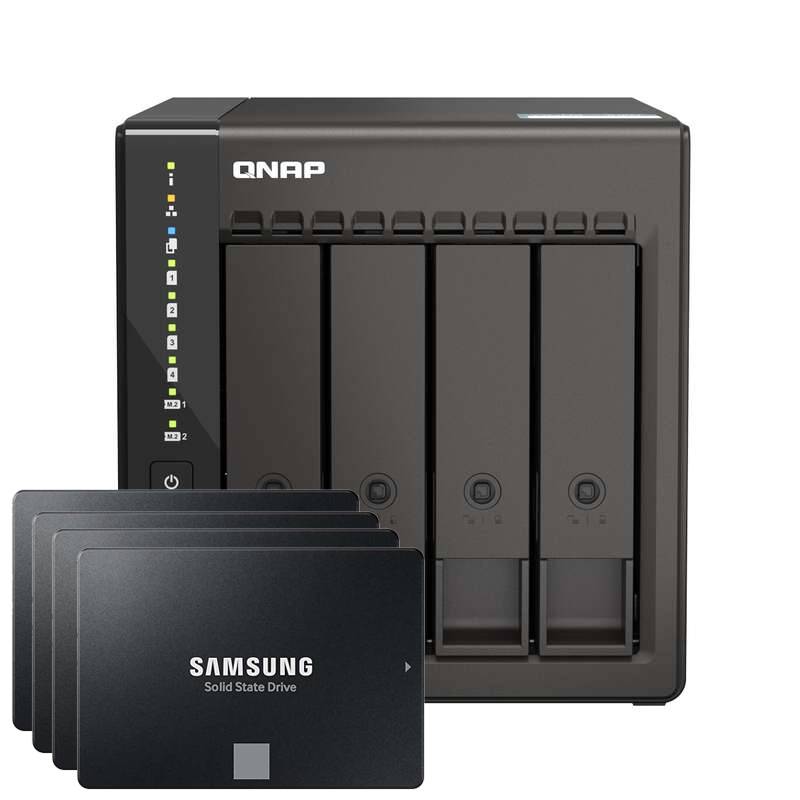 QNAP TS-453E-8G 4TB 870 EVO SSD Bundle NAS inkl. 4x 1TB 870 EVO 2,5 Zoll SATA SSD von QNAP
