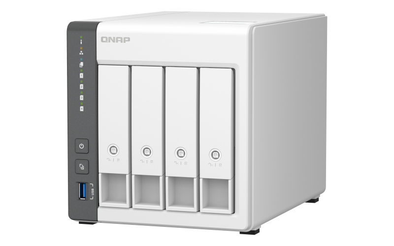 QNAP TS-433 - NAS-Server - 4 Schächte - SATA 6Gb/s - RAID 0, 1, 5, 6, 10, 50, JBOD, 60 - RAM 4 GB - Gigabit Ethernet / 2.5 Gigabit Ethernet - iSCSI Support von QNAP