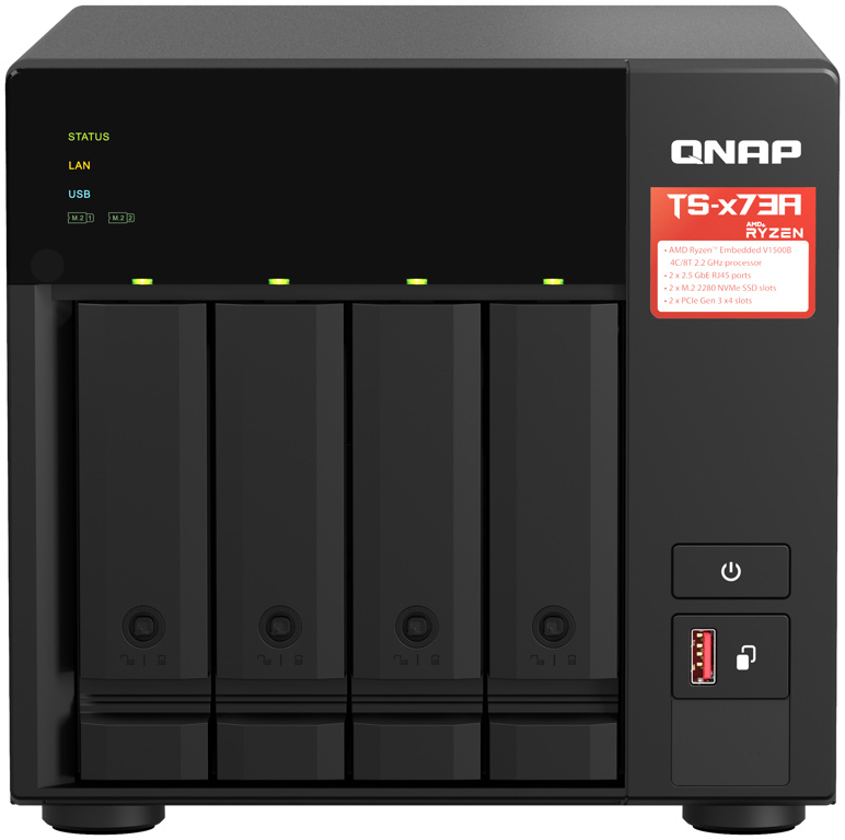 QNAP TS-473A NAS Tower Ethernet/LAN Schwarz V1500B von QNAP