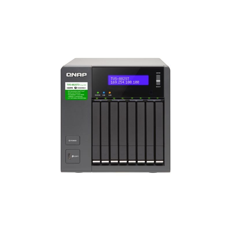 QNAP TVS-882ST3-i7-16G 8 Schächte NAS-Server 2,5Zoll SSD/HDD 16GB RAM von QNAP