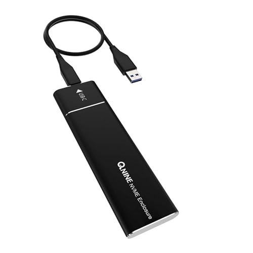 QNINE M2 SSD Gehäuse, NVME Gehäuse, M.2 PCIe SSD (M-Key) to Externes USB 3.0 Adapter, Unterstützung für Samsung 960 970 Evo Pro/WD Schwarz NVME SSD und mehr von QNINE