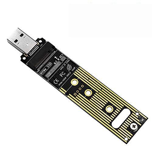 QNINE NVME USB Adapter, M.2 Adapter, Kein Kabel benötigt, M.2 PCIe SSD Schlüssel M zum externen USB 3.0 Lesegerät von QNINE