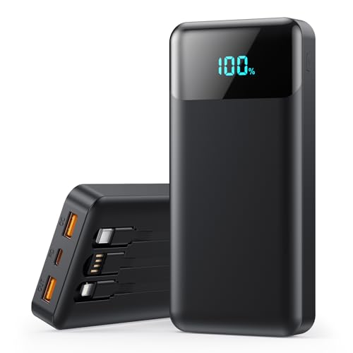 Power Bank 26800mAh, Powerbank USB C mit Kabel 25W PD+QC4.0 Schnelles Laden Externe Handyakkus Schnellladen Tragbares Ladegerät mit LED Display 5 Ausgängen Kompatibel mit iPhone 16/15, Samsung usw Power Bank 26800mAh, Powerbank USB C mit Kabel 25W PD+QC4.0 Schnelles Laden Externe Handyakkus Schnellladen Tragbares Ladegerät mit LED Display 5 Ausgängen Kompatibel mit iPhone 16/15, Samsung usw von QODJN