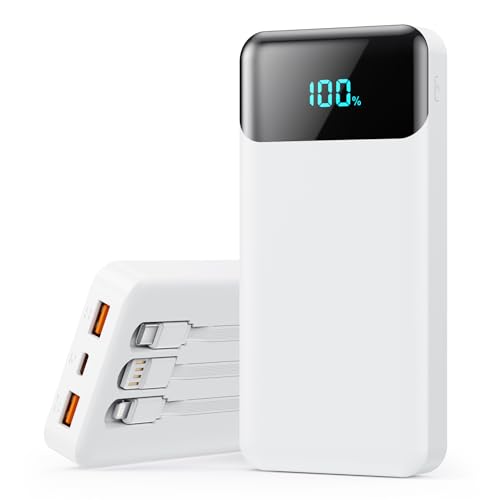 Power Bank 26800mAh, Powerbank USB C mit Kabel 25W PD+QC4.0 Schnelles Laden Externe Handyakkus Schnellladen Tragbares Ladegerät mit LED Display 5 Ausgängen Kompatibel mit iPhone 16/15, Samsung usw Power Bank 26800mAh, Powerbank USB C mit Kabel 25W PD+QC4.0 Schnelles Laden Externe Handyakkus Schnellladen Tragbares Ladegerät mit LED Display 5 Ausgängen Kompatibel mit iPhone 16/15, Samsung usw von QODJN