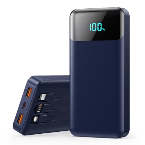 Power Bank 26800mAh, Powerbank USB C mit Kabel 25W PD+QC4.0 Schnelles Laden Externe Handyakkus Schnellladen Tragbares Ladegerät mit LED Display 5 Ausgängen Kompatibel mit iPhone 16/15, Samsung usw Power Bank 26800mAh, Powerbank USB C mit Kabel 25W PD+QC4.0 Schnelles Laden Externe Handyakkus Schnellladen Tragbares Ladegerät mit LED Display 5 Ausgängen Kompatibel mit iPhone 16/15, Samsung usw von QODJN
