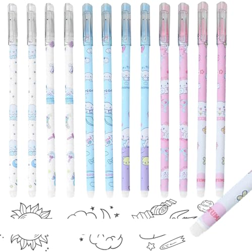 QOIXPCE Tier löschbarer Stift 12 Cartoon Figur Stift Sets, 0,5 mm löschbare Gelstifte, für Studenten Geschenk, Schul Bürobedarf Weiß QOIXPCE Tier löschbarer Stift 12 Cartoon Figur Stift Sets, 0,5 mm löschbare Gelstifte, für Studenten Geschenk, Schul Bürobedarf Weiß von QOIXPCE