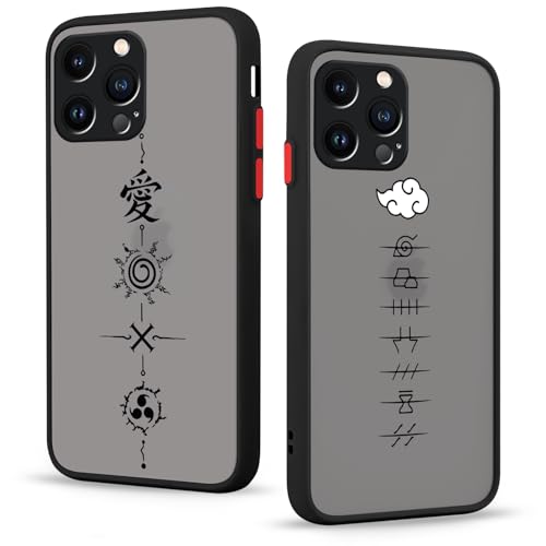 QOMJSDLP Schutzhülle 2 Stück für iPhone 15 PRO Hülle 6.1'' Anime Naruto Akatsuki Manga Mode Muster Design Case Stoßstangenschutz Handyhülle Stoßfest TPU Silikon Weich Cover von QOMJSDLP