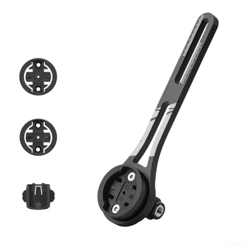 Aluminium-Lenkerverlängerung für Fahrradcomputer, passend für Garmin- und Bryton-Modelle, Schwarz von QOXEZY
