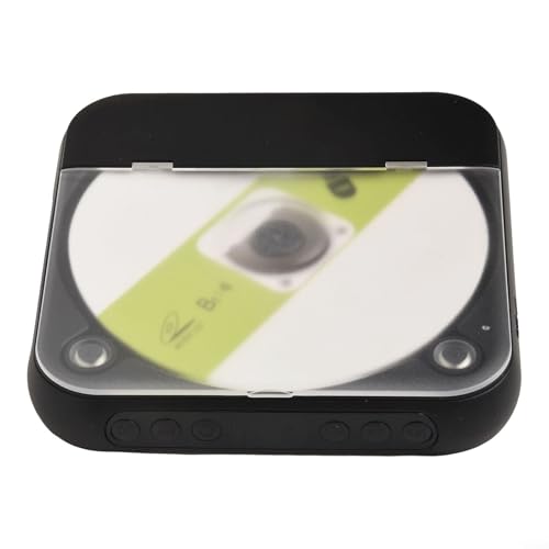 CD-Player mit Wiedergabemodi, kommt mit staubdichter Abdeckung und bequemen Kopfhörern (Schwarz) von QOXEZY