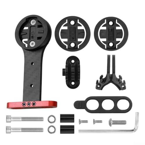 Fahrradcomputer-Halterung mit Karbonfaser-Design, kompatibel mit Garmin, modisch und stark, Rot Fahrradcomputer-Halterung mit Karbonfaser-Design, kompatibel mit Garmin, modisch und stark, Rot von QOXEZY