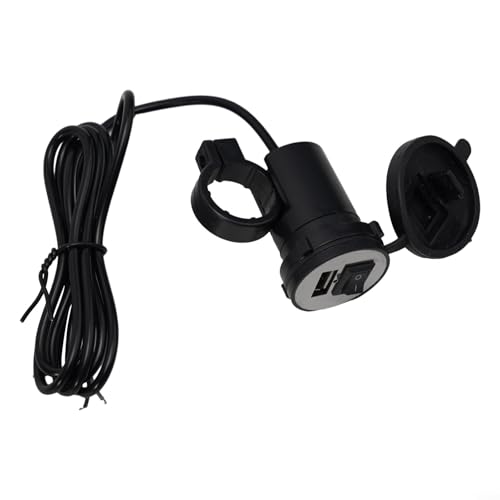 Motorrad-USB-Ladegerät, 12 V, wasserdichtes Design mit Schnellladefunktion (rot) von QOXEZY