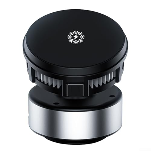 QOXEZY Kfz-Halterung für Smartphones, magnetisches kabelloses Ladegerät und verstellbarer Saugnapffuß (X19 Silber) von QOXEZY