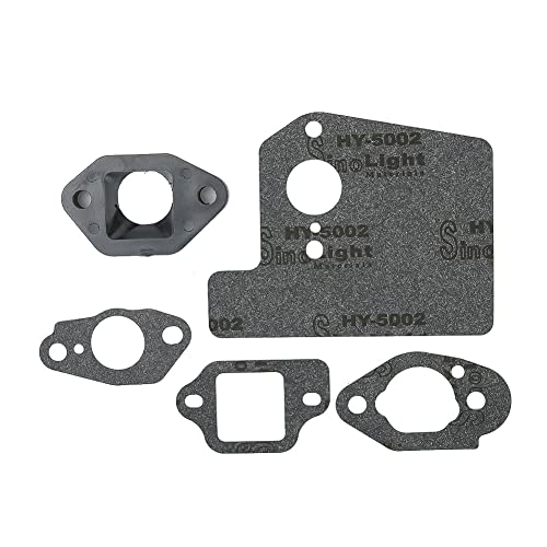 QOXEZY Vergaser-Dichtungssatz, Luftführungsdichtung + Vergaser-Isolator-Schalldämpferdichtung für Honda für GCV160 GCV190 GSV190 Motor Rasenmäher Ersatzteile von QOXEZY