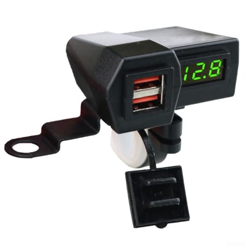 Schlankes Design Motorrad USB-Ladebuchse mit mehreren Schutzvorrichtungen einschließlich Kurzschlussverhinderung (Grün) von QOXEZY