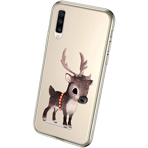 QPOLLY Kompatibel mit Samsung Galaxy A50 Handyhülle Transparent Silikon mit Niedlich Muster Weihnachten Schneeflocke Kristallklar Ultra Dünn Weich TPU Bumper Hülle für Galaxy A50#18 von QPOLLY