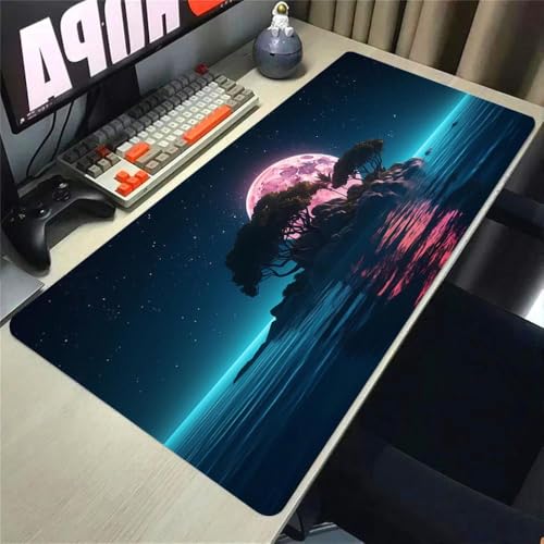 Large XXL Maus -Pad Sonnenuntergangslandschaft Design 40x90 cm Naturkautschukmatte für Schreibtisch und Geschenk(CS06044) von QPSJXN