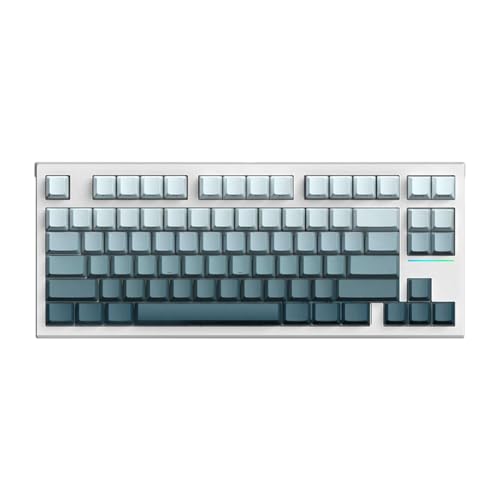 QPSJXN 75% mechanische Tastatur mit Dichtungsstruktur 83 RGB Hot-Swappable 3/5-Pin-Schalter DREI-Mode-Kompatibilität(White Ultramarine) von QPSJXN