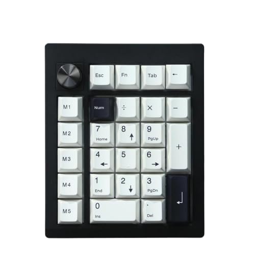 QPSJXN Bluetooth 5.0 2.4 GHz Kabel verdrahtet heiße Swappbare Dichtung Numpad kompatibel mit Win und Programmierbar QMK über GMK26(Black) von QPSJXN