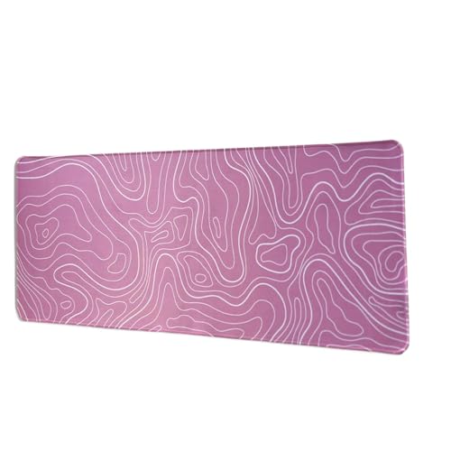 QPSJXN Große rosa geografische Linien Maus -Pad für Spiele und Schreibtisch verwenden kompatibel mit verschiedenen Tastaturen und Mäusen für Wohnzimmer und Schlafzimmer(10.2X8.3in) von QPSJXN