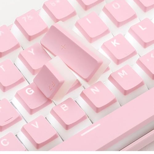 QPSJXN Koreanisches Layout PBT Pudding Keycap Set für mechanische Tastaturen kompatibel mit MX Switch OEM -Profil -Gaming -Schlüsselkaps(English pink) von QPSJXN