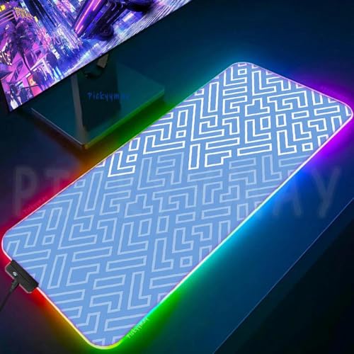 QPSJXN Luminöser geometrischer RGB -Gaming -Maus -Pad großer schwarzer Gummi -Matte -Tastatur Maus -Pad XXL Office Mausmatten(WA00925 (14)) von QPSJXN