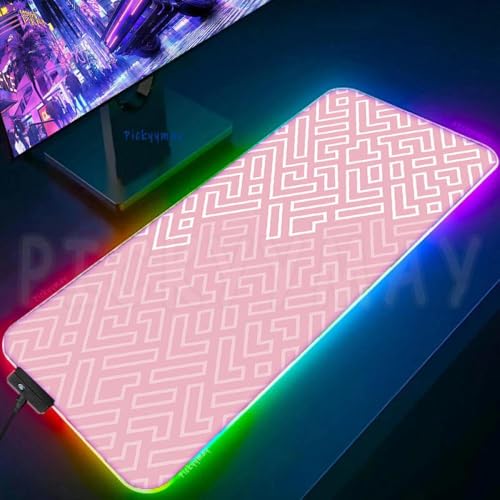 QPSJXN Luminöser geometrischer RGB -Gaming -Maus -Pad großer schwarzer Gummi -Matte -Tastatur Maus -Pad XXL Office Mausmatten(WA00925 (15)) von QPSJXN
