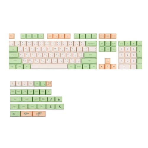 QPSJXN Retro Green 133 XDA -Profil PBT Farbstoff Sublimation Keycap Set kompatibel mit mechanischen Tastaturen otemu mx(Japanese) von QPSJXN