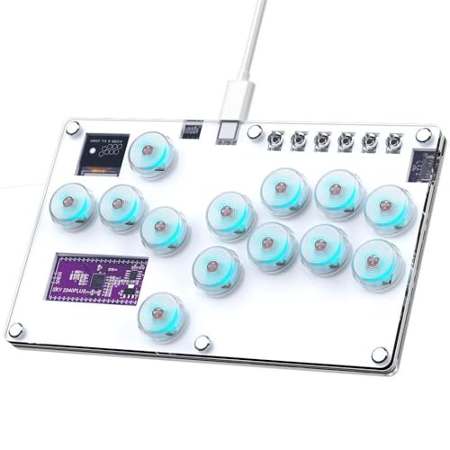 QPSJXN Romoral 13 Arcade Joystick Controller kompatibel mit PC -Switch -Android -Handys PS4- und PS3 -Spiele(GD-13 White Keycap) von QPSJXN
