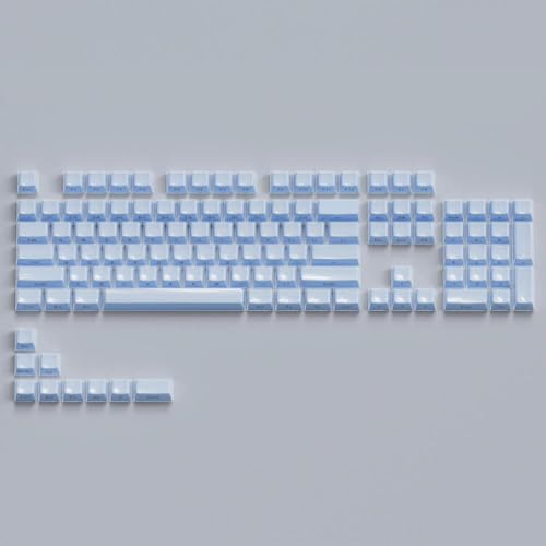 QPSJXN Translucent Pink Gelee Seitdruck Keycap OEM -Profil Eiskristall für MX -kompatible 61 68 104 Mechanische Tastaturen 113 Schlüssel(Blue) von QPSJXN