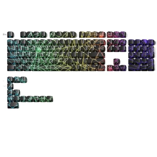 QPSJXN Webdesign-Muster beleuchtetes OEM-Profil IMD-Tech Keycap Setzen Sie Verschiedene Tastaturen Black Keycaps 118 von QPSJXN