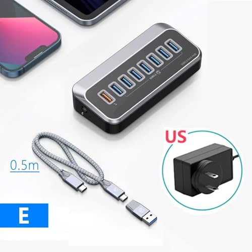 USB 3.0 Docking Station Hub mit 4/7 Slots Typ C Multi -Ports und SD -Kartenleser OTG 5V 3A PC und Laptops(E US Plug) von QPSJXN