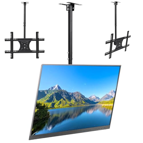Monitor & TV Deckenhalterung für die meisten 32-65 Zoll Fernseher bis zu 30KG, max. VESA 600x600mm, Höhenverstellbare Decken TV Halterung für Schrankwänden oder Schrägdach Monitor & TV Deckenhalterung für die meisten 32-65 Zoll Fernseher bis zu 30KG, max. VESA 600x600mm, Höhenverstellbare Decken TV Halterung für Schrankwänden oder Schrägdach von QQ CAT