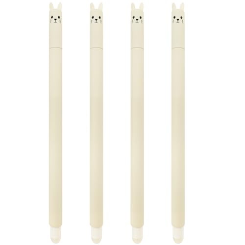 QRKPVHD Set mit 4 Gel-Radierstiften, Motive Hasen am Ende zum Entfernen der Tinte blaue, Temperaturempfindlich, Spitzendurchmesser 0,7 mm(4 - Rabbit) von QRKPVHD