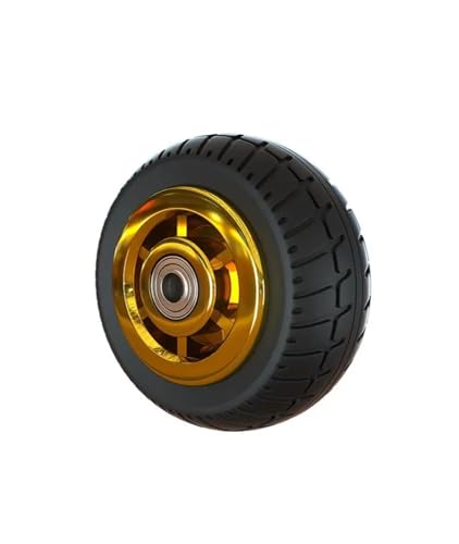 1 Stück 5-Zoll-Schwerlastrollen, Gummi vergoldet/TPR, Breite 50 mm, leises Rad, Universalwagen, Industrieanhänger, einzeln(Gold-Plated) von QRNHPJLJK