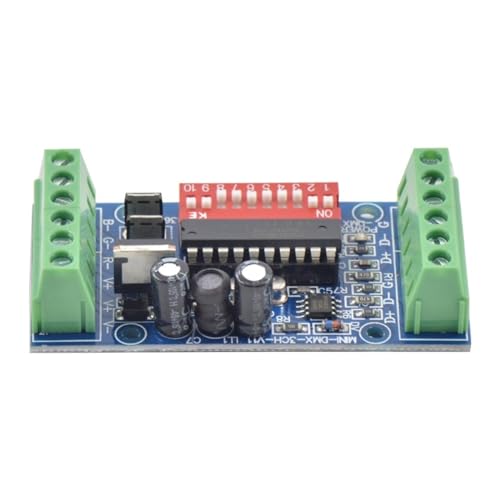 RGB-LED-DMX512-Decoder, 3CH Easy DMX-Controller MINI-DMX-3CH-V1, ultrakleiner Controller, DC5V-24V, geeignet for LED-Lichtleistenmodule von QRNHPJLJK