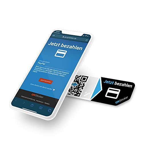 Kontaktloses Bezahlen per QR-Code für Kunden und Unternehmen. Set von 1 gut sichtbaren Aufklebern für Smartphone-Apps wie PayPal. Kontaktloses Bezahlen per QR-Code für Kunden und Unternehmen. Set von 1 gut sichtbaren Aufklebern für Smartphone-Apps wie PayPal. von QRSticker