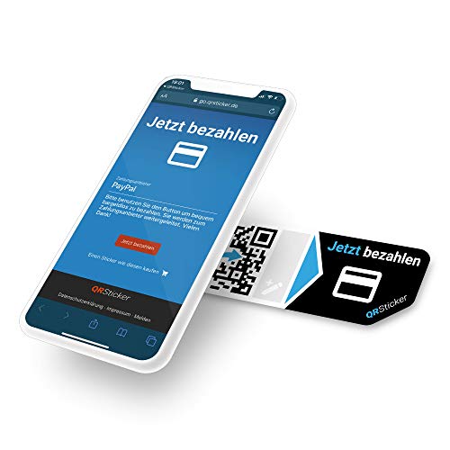 Kontaktloses Bezahlen per QR-Code für Kunden und Unternehmen. Set von 9 gut sichtbaren Aufklebern für Smartphone-Apps wie PayPal. Kontaktloses Bezahlen per QR-Code für Kunden und Unternehmen. Set von 9 gut sichtbaren Aufklebern für Smartphone-Apps wie PayPal. von QRSticker