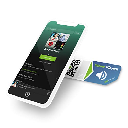 QRSticker Playlist Aufkleber zum Teilen von Playlists, Musik für DJs und Events, mit Smartphone App, geeignet für Spotify, Apple Music, Amazon Music und co, QR-Code ähnlich wie NFC (S, 9 Sticker) von QRSticker