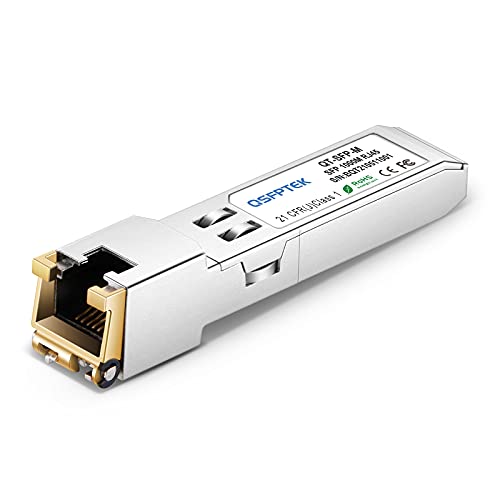 1,25G SFP auf RJ45 Modul, Gigabit SFP Kupfer, Mini GBIC 1000BASE-T Transceiver SFP-T Ethernet SFP für Cisco GLC-T/SFP-GE-T, Ubiquiti UF-RJ45-1G, Fortinet, Netgear, Open Switches, bis zu 100m von QSFPTEK