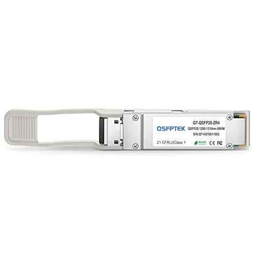 QSFPTEK 100GBASE-ZR4 QSFP28 1310nm 80km Dom LC SMF Optical Transceiver Module for Cisco QSFP-100G-ZR4-S von QSFPTEK