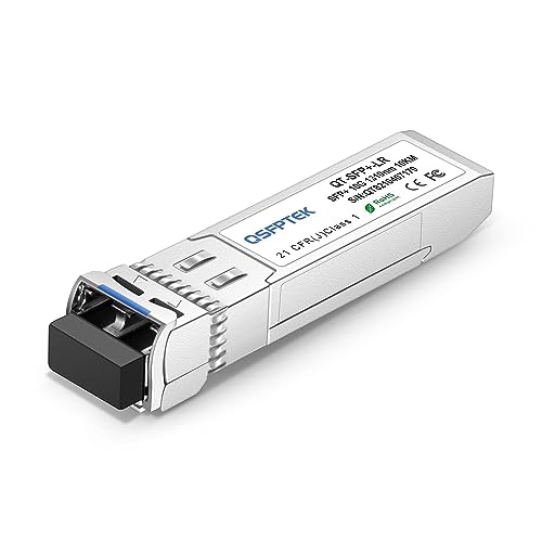 QSFPTEK 10G SFP+ LR Modul, 10GBASE-LR Single-Mode LC 10gb SFP gbic Transceiver Kompatibel für Juniper EX-SFP-10GE-LR/QFX-SFP-10GE-LR, 1310nm 10km DDM von QSFPTEK