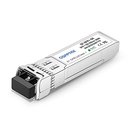 QSFPTEK 10G SFP+ Modul 10GBASE-SR 850nm 300M DDM Multimode LC SFP+ Transceiver Kompatibel für Arista SFP-10G-SR von QSFPTEK