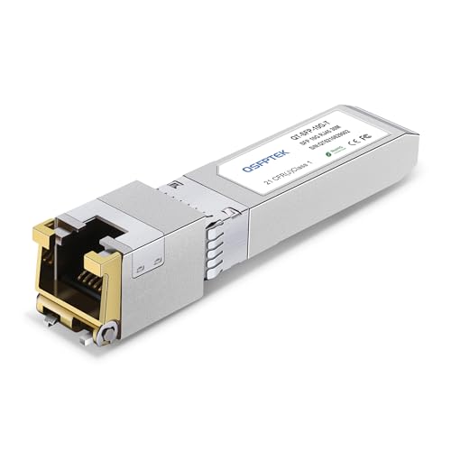 QSFPTEK 10GBASE-T SFP+ Kupfer RJ45 Modul Transceiver up to 30m, Cat6a/7 Fiber 10G auf RJ45 für Cisco SFP-10G-T-S, Ubiquiti UF-RJ45-10G, Netgear, D-Link, Supermicro, TP-Link, Linksys, andere Schalter von QSFPTEK