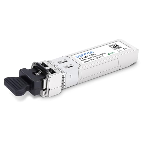 QSFPTEK 10GBase-SR SFP+ Transceiver, 10Gb SFP+ LC Port 850nm Multi-Mode Modul Kompatibel mit HPE J9150A, Ubiquiti, Mikrotik, Supermicro, Netgear und mehr Anderen Switches, bis zu 300M mit DDM von QSFPTEK