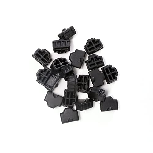 QSFPTEK 20Pcs RJ45 Netzwerk-Switch-Ethernet-Port, Anti-Staub-Kappe, RJ45-Schutz-Stopper-Abdeckung, schwarz, Silikon, 20 Stück von QSFPTEK